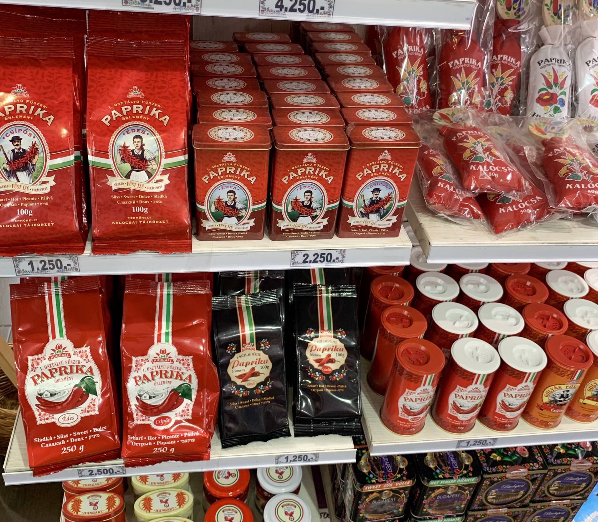 Paprika for sale in Budapest, Hungary
