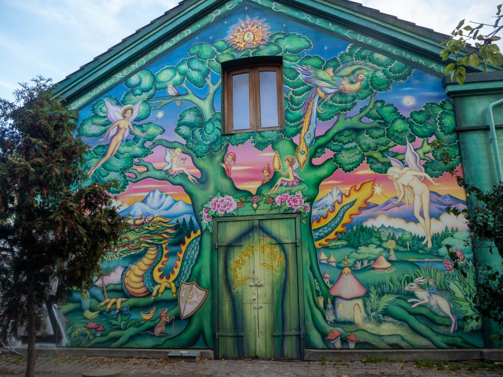 Mural in Freetown Christiania, Copenhagen, Denmark