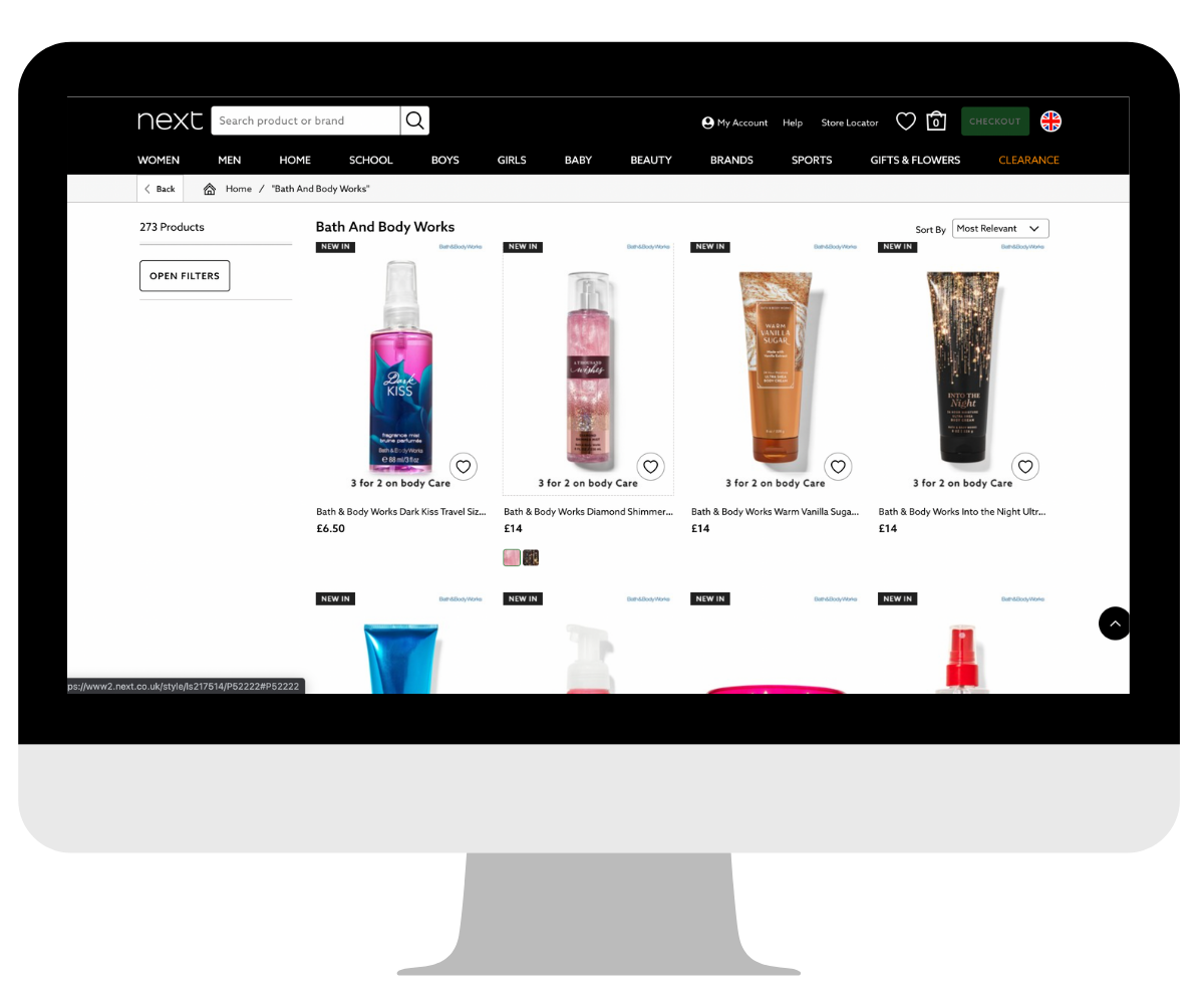 Bath and Body Works in the UK at Next Online
